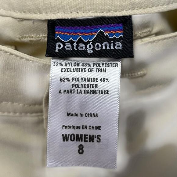 Patagonia Beige Outdoor Convertible Nylon Blend Hiking Ankle Pants Womens 8 - Picture 3 of 7